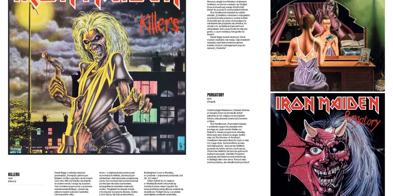 Iron Maiden Killers – okładka albumu z Eddiem. Inne utwory Iron Maiden: Purgatory i Twilight Zone.