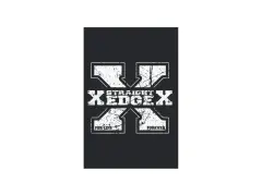 Grafika z napisem "STRAIGHT X EDGEX", symbolizująca styl życia straight edge. "For life, forever" podkreśla jego trwałość.