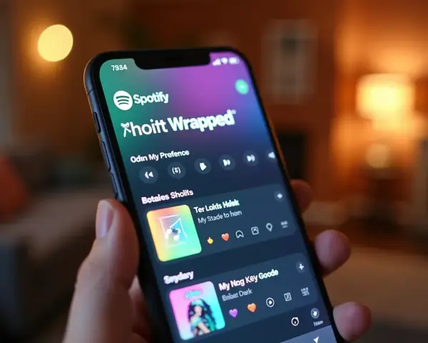 Telefon z aplikacją Spotify, na ekranie widoczny napis "Xhoitt Wrapped". Tak sprawdzisz swoje muzyczne podsumowanie roku.