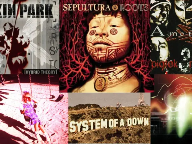 Okładki płyt Linkin Park, Sepultura, Amenra, Korn, System of a Down, Incubus. To jest właśnie nu metal co to za gatunek muzyczny.