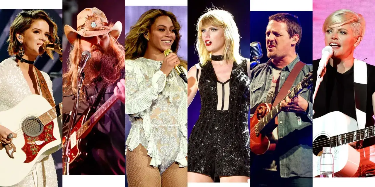 Maren Morris, Chris Stapleton, Beyoncé, Taylor Swift, Sturgill Simpson i Natalie Hemby - gwiazdy, które tworzą najpopularniejsze piosenki country.